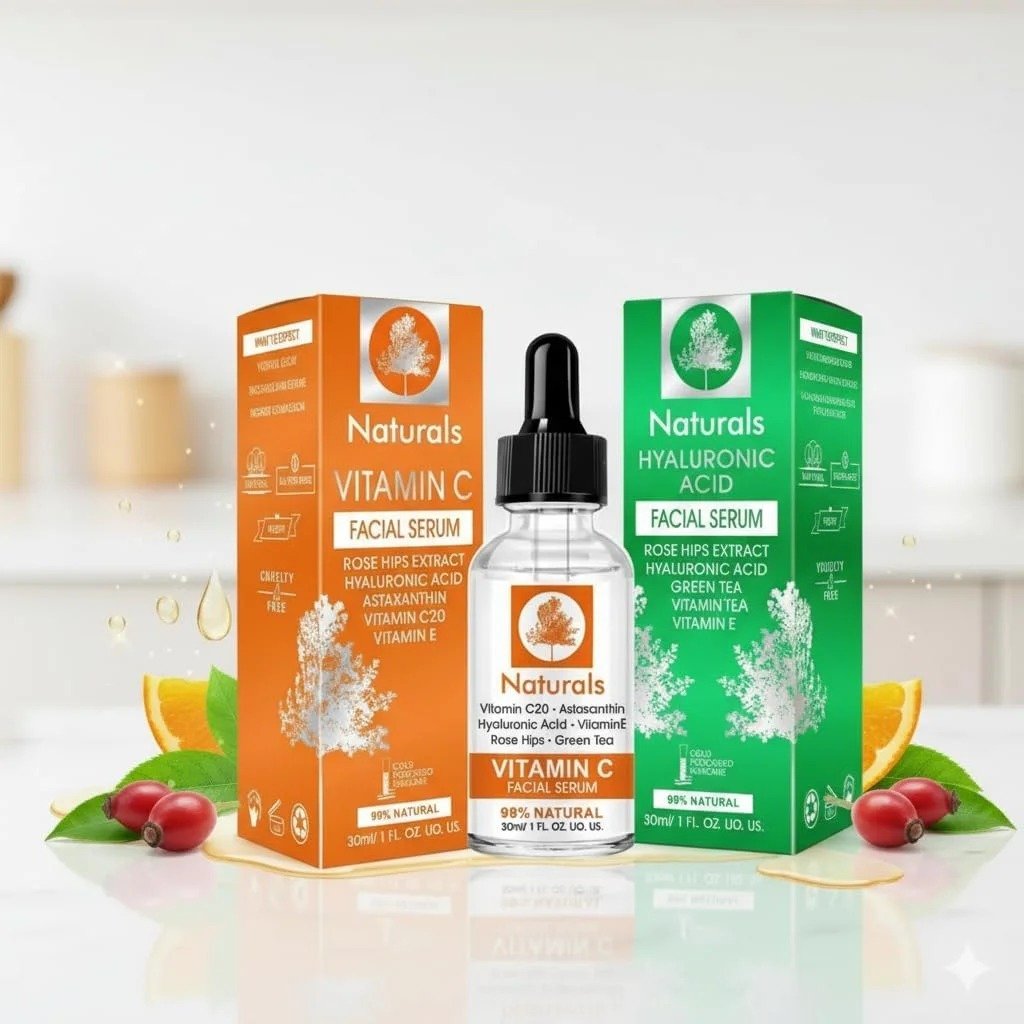 بكج سيروم فيتامين سي وسيروم الهيالورونيك اسيد