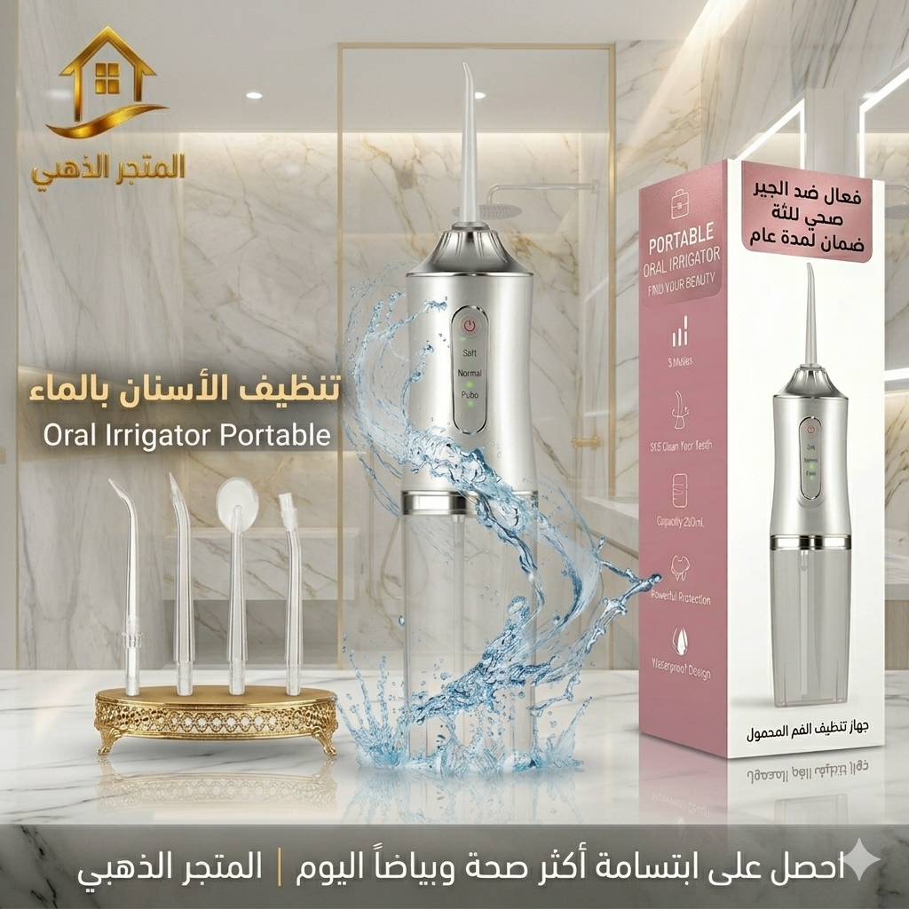 جهاز تنظيف الأسنان المحمول بالماء مع 3 مستويات الضغط Oral Irrigator Portable