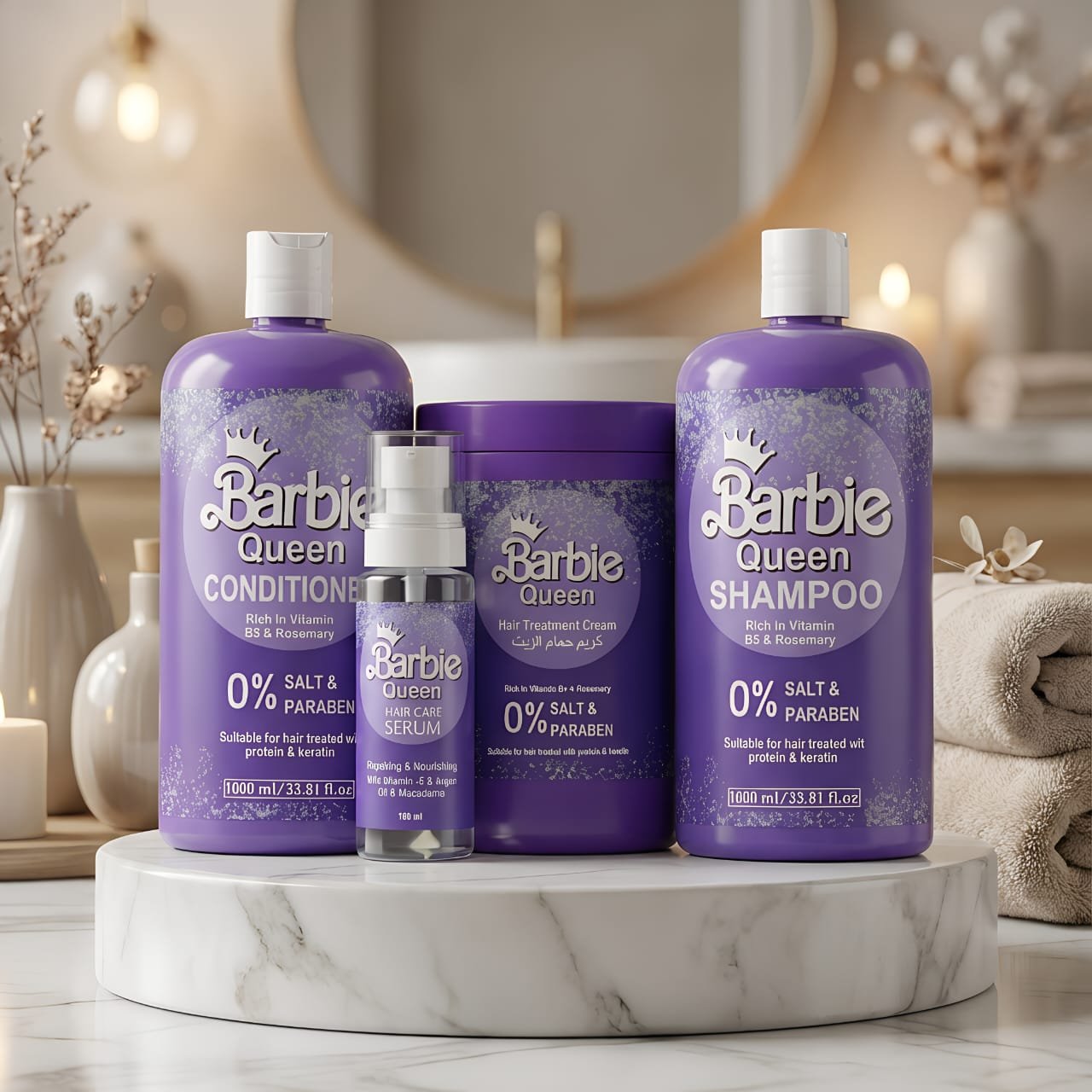 مجموعة Barbie Queen لعلاج الشعر التالف والمتقصف