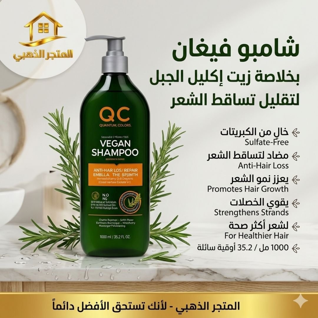 شامبو QC Quantum Colors بزيوت إكليل الجبل  الحل النهائي لتساقط الشعر (1000 مل)