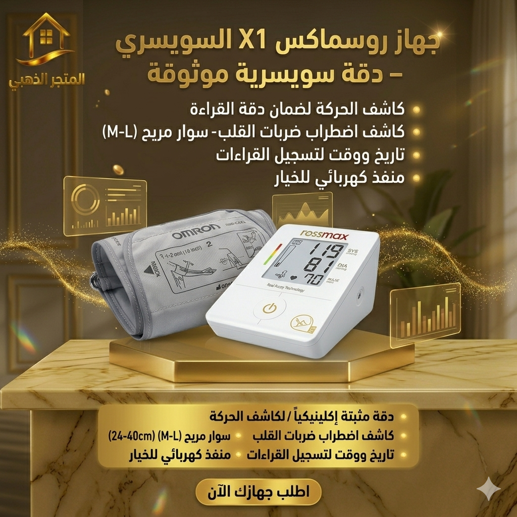 جهاز قياس ضغط الدم روسماكس X1 (Rossmax X1) السويسري المعتمد - المتجر الذهبي
