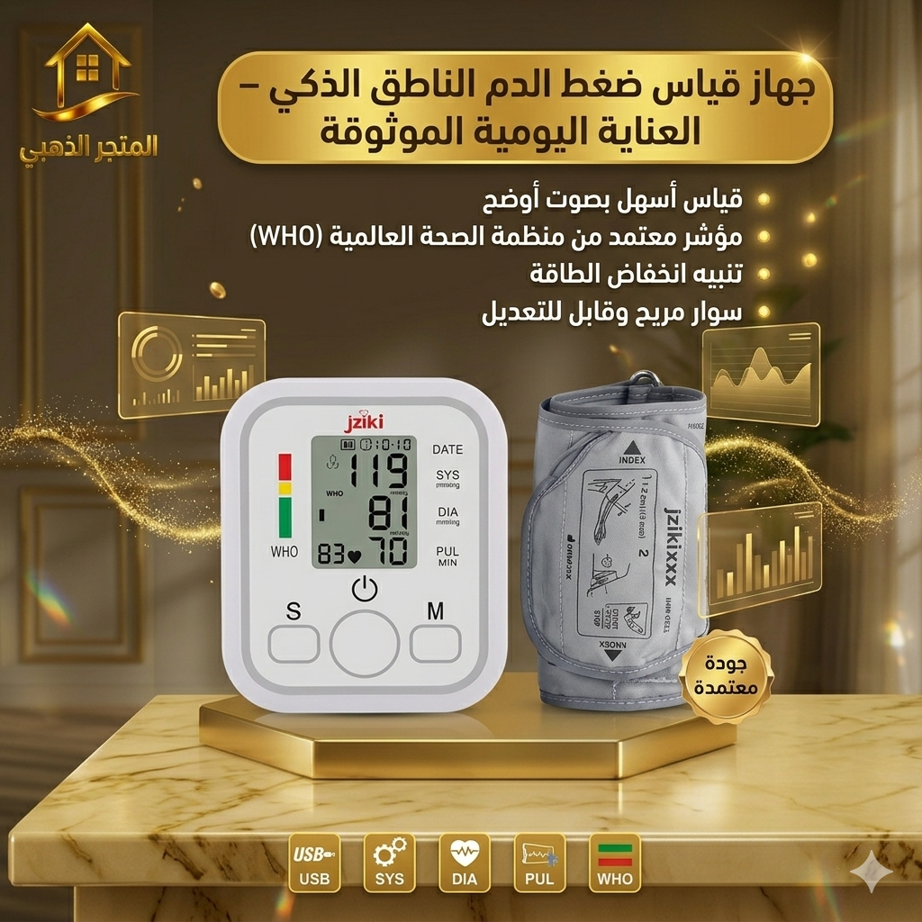 جهاز قياس ضغط الدم الناطق الذكي المعتمد WHO - المتجر الذهبي الأردن