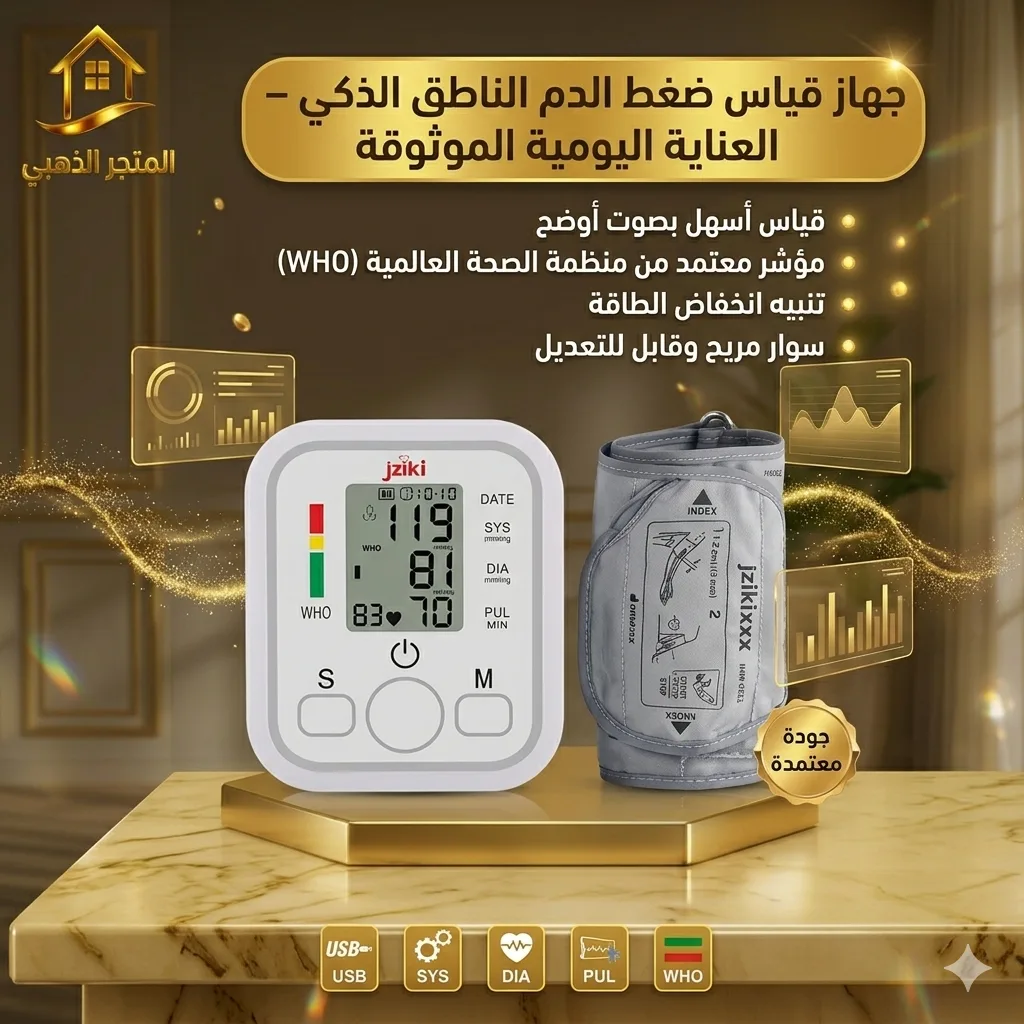 جهاز قياس ضغط الدم الناطق الذكي المعتمد WHO - المتجر الذهبي الأردن