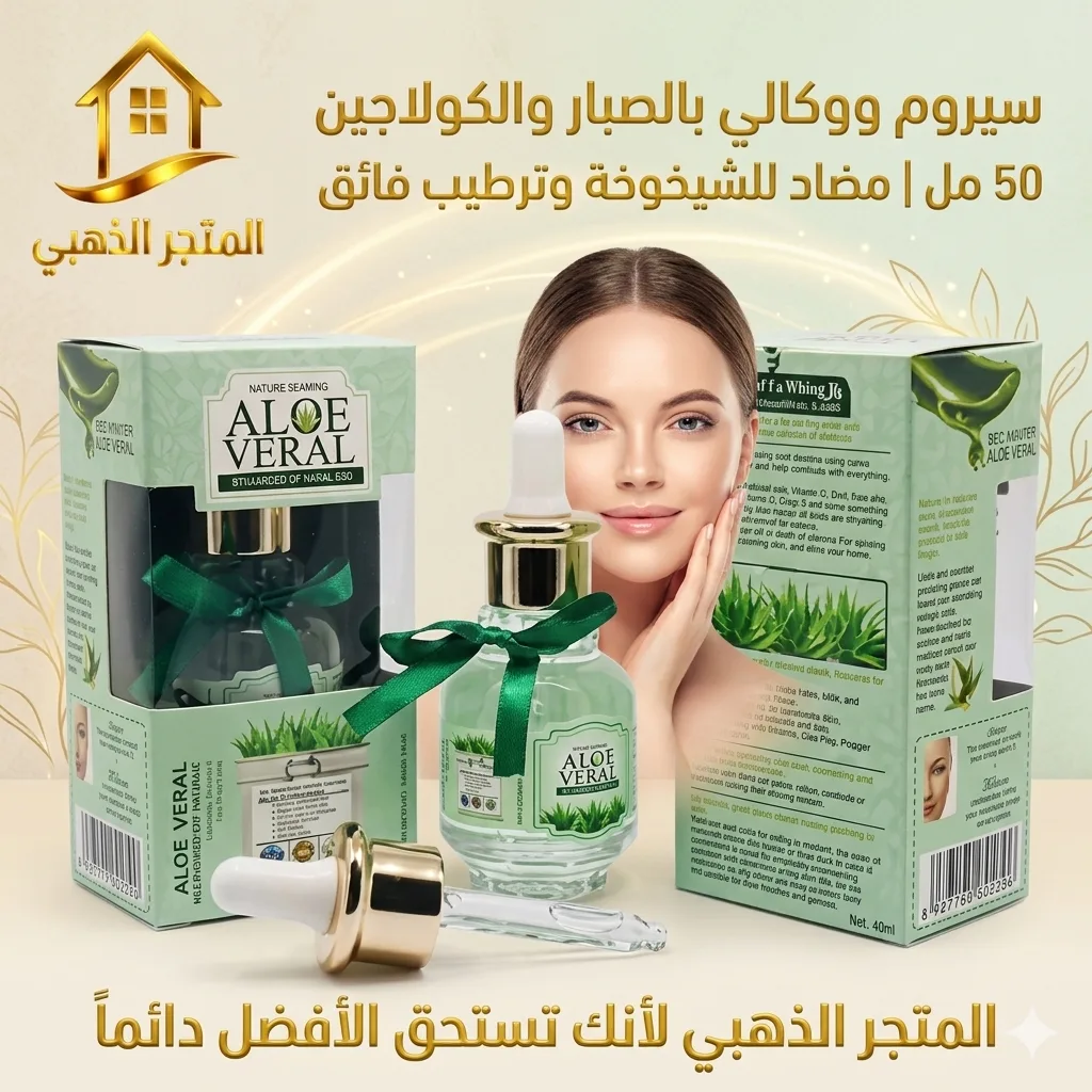 سيروم ووكالي (Wokali) متعدد الوظائف بخلاصة الصبار والكولاجين. يعمل على ترطيب البشرة بعمق، تفتيح البقع الداكنة، وتقليل الهالات السوداء والتجاعيد بشكل ملحوظ